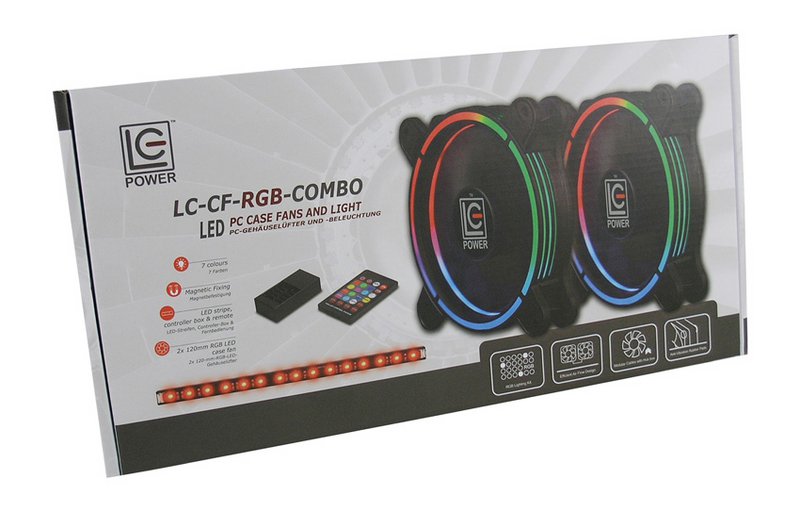 LC-POWER 12cm RGB LED Fan Combo Case