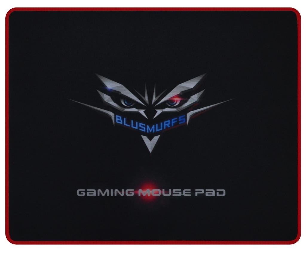 Αδιάβροχο Gaming Mousepad Blusmurfs Rubber Μαύρο - Κόκκινο (43 x 35 cm)