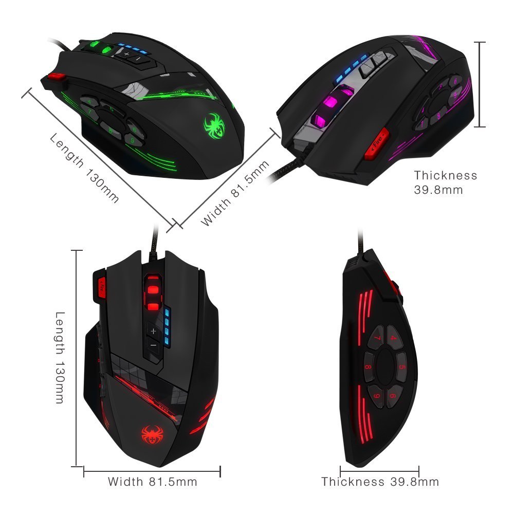Gaming ποντίκι με 12 πλήκτρα μαύρο - Zelotes C-12 - USB