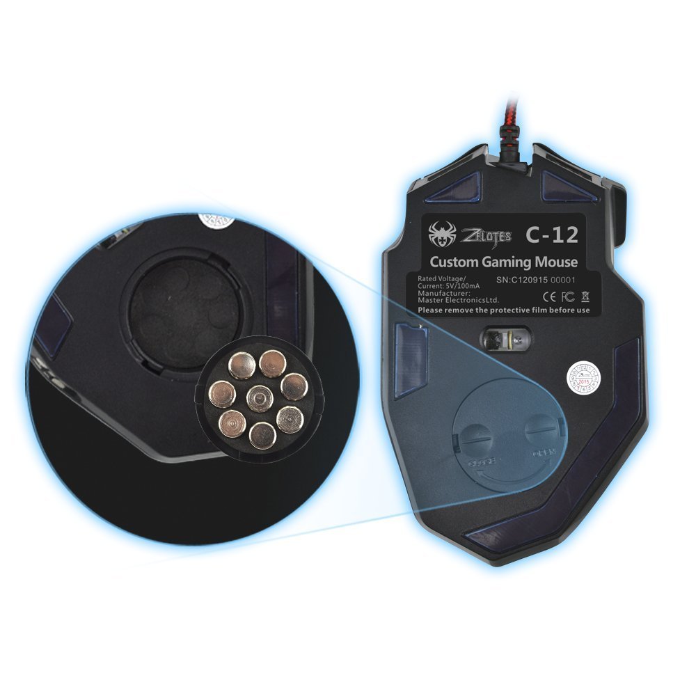 Gaming ποντίκι με 12 πλήκτρα μαύρο - Zelotes C-12 - USB