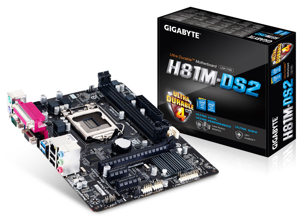 Gigabyte Micro-ATX Motherboard (Socket 1150, DDR3) S1150 (H81M-DS2)
