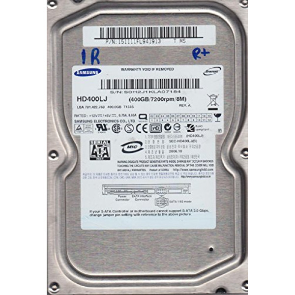 HD400LJ, HD400LJ, T MS, Samsung 400GB SATA 3.5 Hard Drive