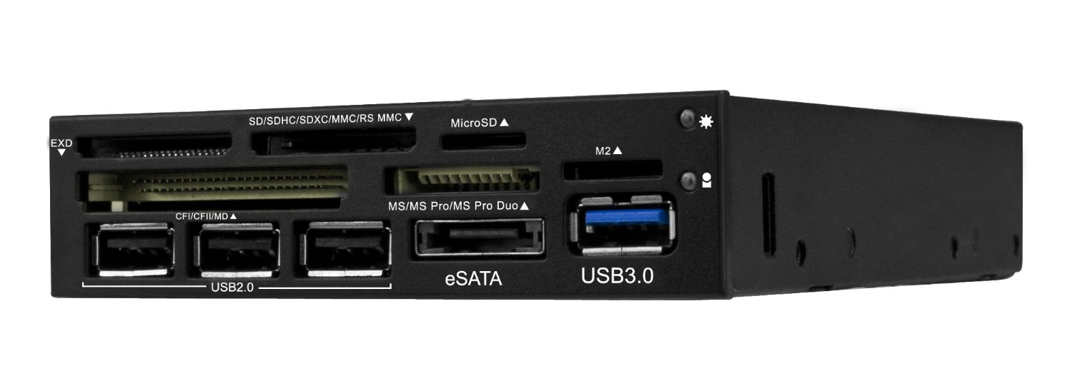 Icy Box IB-864-B Front Panel for 3.5 inch Bay with Card Reader and Multiport Hub - USB 2 / 3