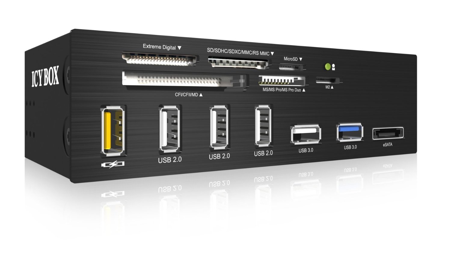 Icy Box IB-867 USB 3 Multi-Card Reader with USB Charging Port (5.25-inch) (USB 3 / 2 / eSATA)