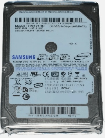 Σκληρός Δίσκος  IDE 2.5 inches Samsung Spinpoint M5 HM121HC 120GB Internal 5400RPM (HM121HC) HDD
