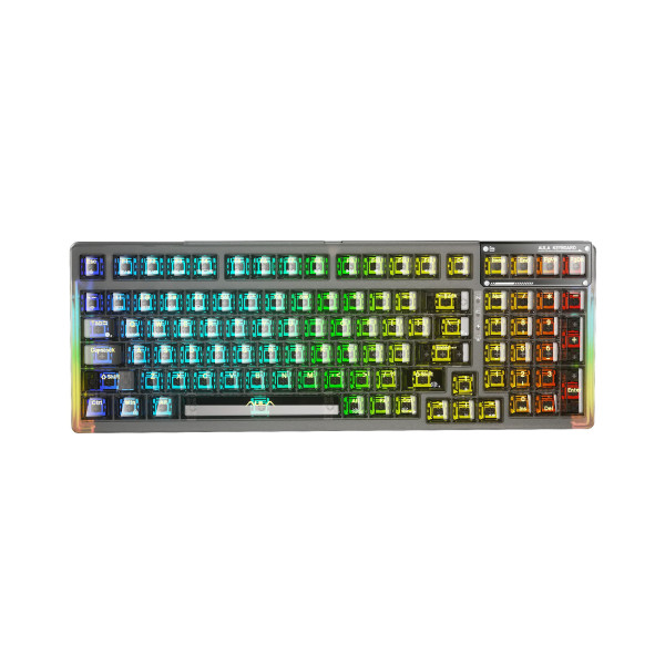 Keyboard Aula F98 Mechanical Black Transparent BT/2.4G/ Wired Gr New