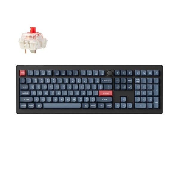 Keychron V6 Max (V6M-D1) QMK/VIA Wireless Bluetooth & 2.4GHz / Wired Custom Mechanical Keyboard with Red Switches (100% US Layout) (BT/2.4/Wired)