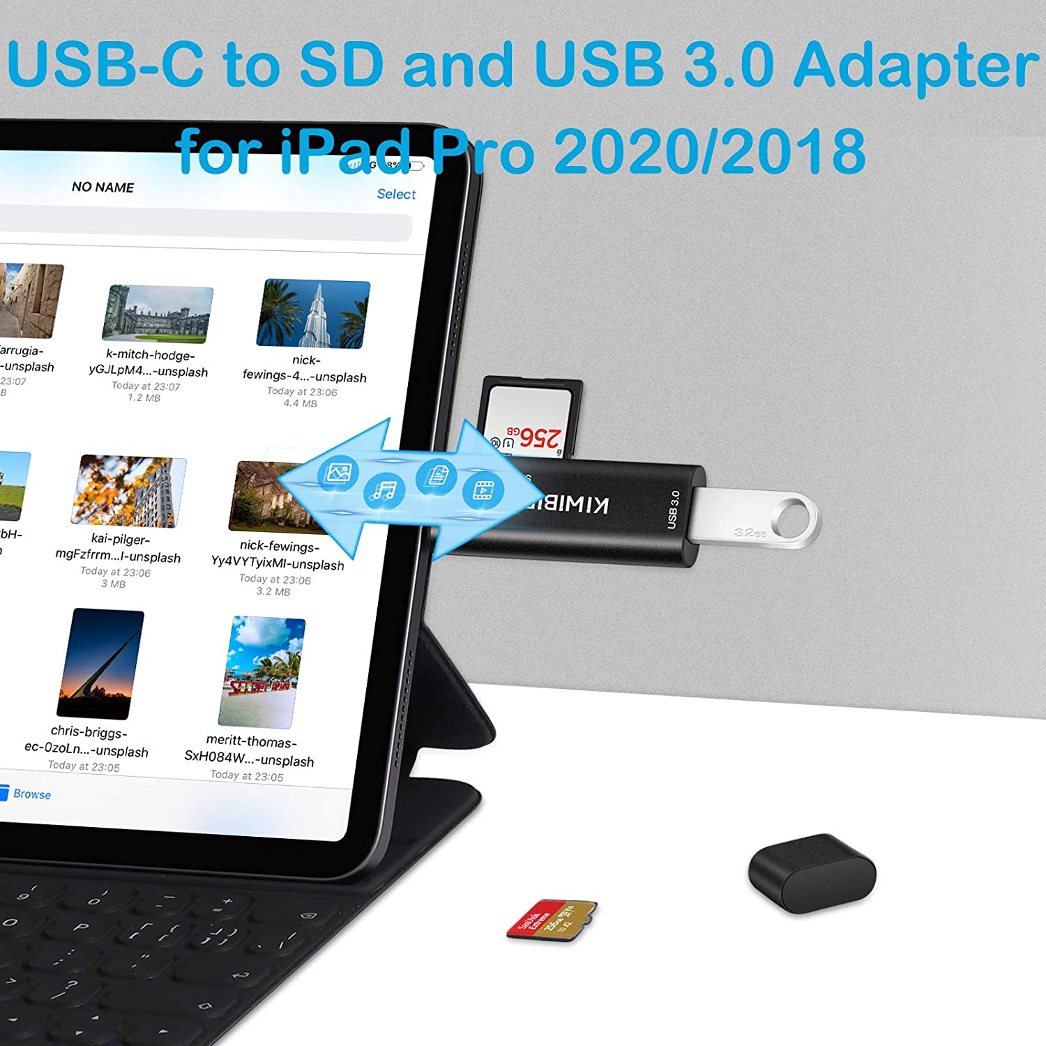 KiwiBird USB SD/ Micro SD Card Reader to Type C