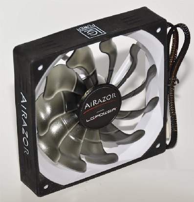 LC-POWER 120mm PWM Case Fan with 4-Pin Connector (AIRAZOR) (LC-CF-120-PRO) Black