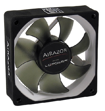 LC-POWER 80mm PWM Case Fan with 4-Pin Connector - AIRAZOR Black (LC-CF-80-PRO)