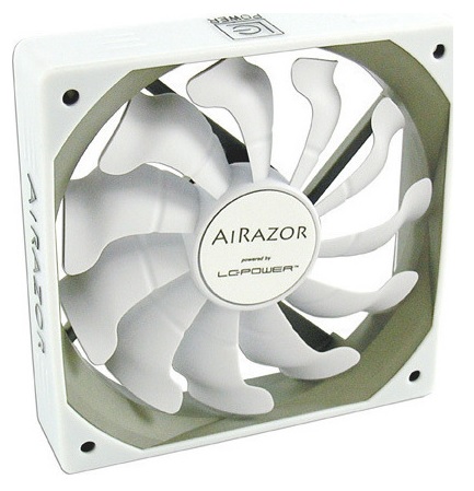 LC-POWER 120mm White PWM Case Fan with Silicone Frame for Vibration Reduction (LC-CF-120-PRO-White)