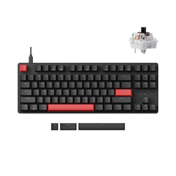 Lemokey X1 (X1-A3) QMK/VIA Wired TKL 80% Mechanical Keyboard – Brown Switch (US Layout) PC