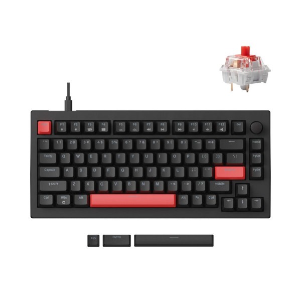Lemokey X4 QMK (X4-A1) Wired Mechanical Keyboard (75%) - Red Switch, US Layout PC