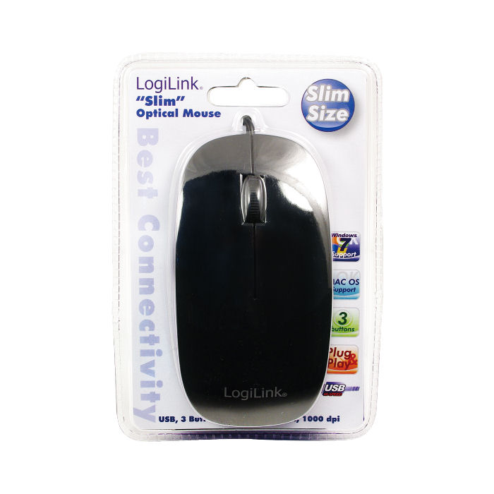 Logilink ID0063 Ενσύρματο Οπτικό Ποντίκι Slim Μαύρο