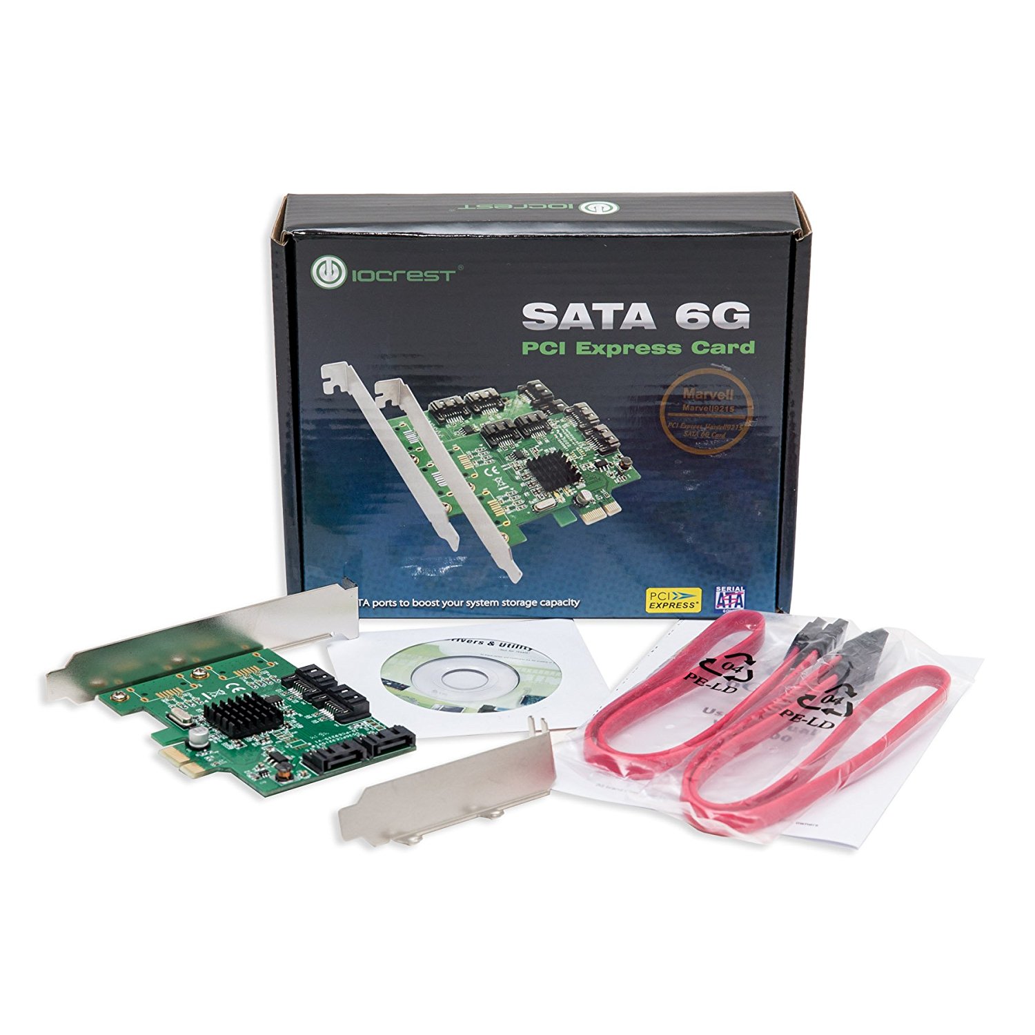 Syba Low Profile PCI Express SATA 3 6Gbps 4-Port Controller Card (SI-PEX40064) (88SE9215) (Marvell )