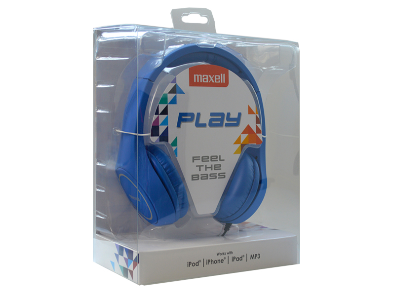 Maxell Play Headphones Blue MXH-HP500 BLUE
