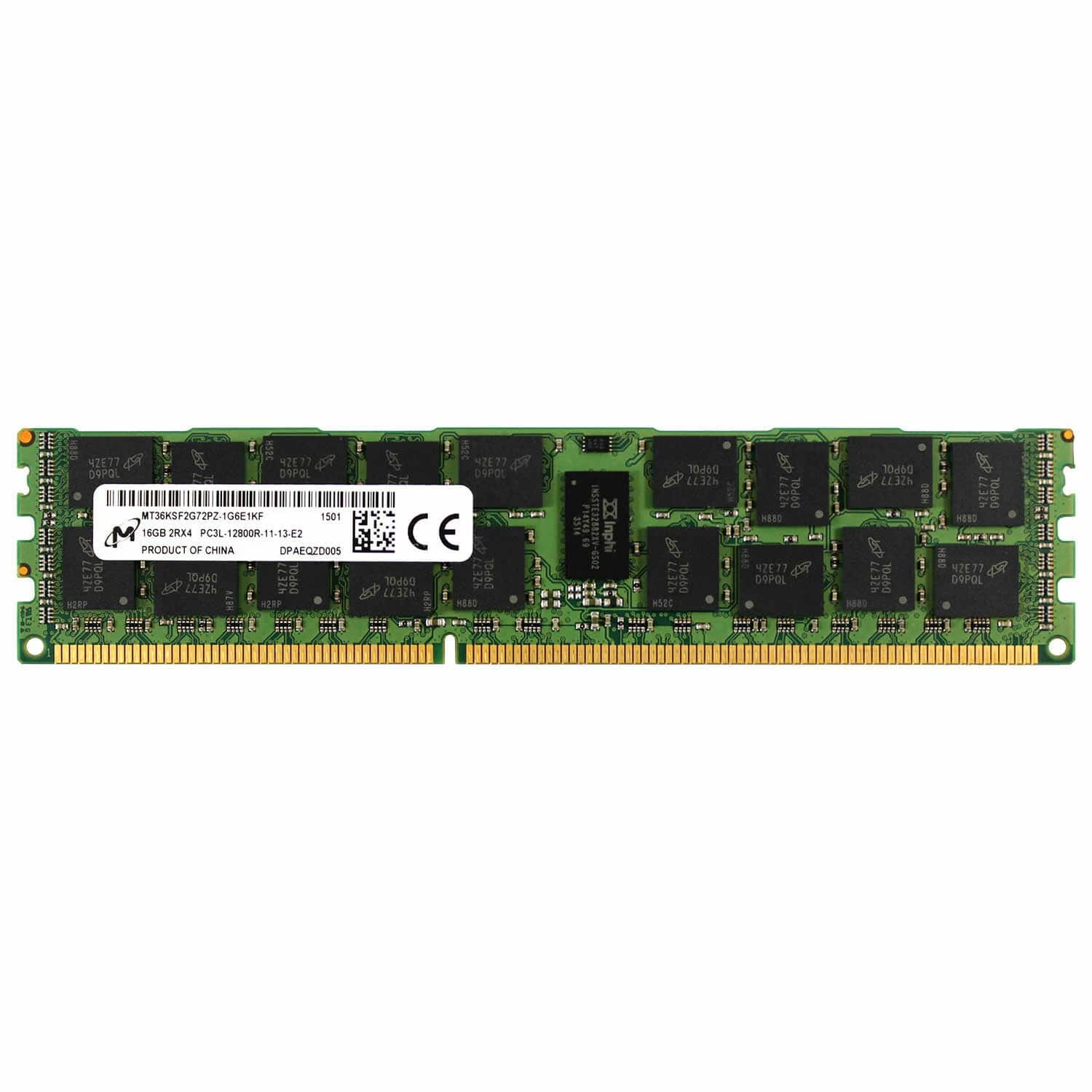 Micron 16GB 2Rx4 DDR3 1600MHz ECC Registered RDIMM (1x16GB) 1.35V (PC3L-12800R)