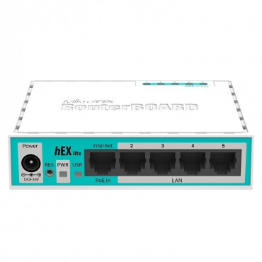 MikroTik RB750r2 hEX lite Gigabit Router (5x LAN, 850MHz CPU, 64MB RAM, RouterOS L4) (OEM)