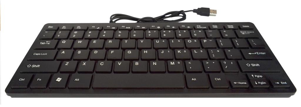 Πληκτρολόγιο Mini Αδιάβροχο USB Μαύρο 28 x 12 cm
