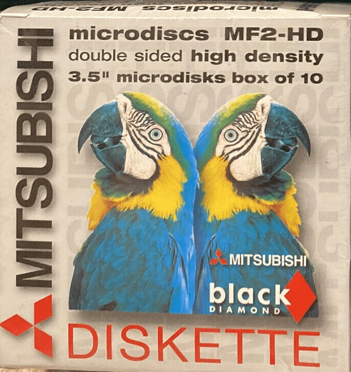 Mitsubishi Black Diamond MF2-HD Formatted Double-Sided 1.44MB Micro Floppy Disks (3.5-inch)