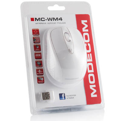 Modecom Ασύρματο Οπτικό Ποντίκι Λευκό MODECOM MC-WM4 WHITE