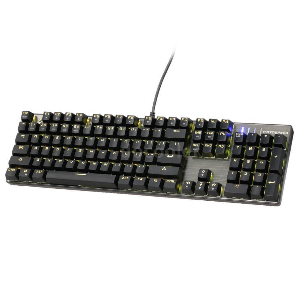 Motospeed CK104 USB Mechanical Gaming Keyboard with High-speed 104 RGB Backlit Keys (Silver)