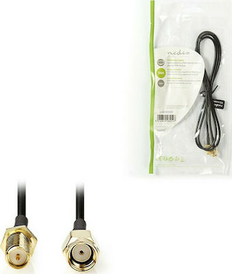 Nedis Csgp02210bk10 Antenna Cable Reverse Καλώδιο Κεραίας WiFi SMA male - SMA female 1m Μαύρο (233-1816)