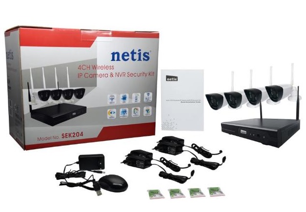NETIS 4CH Wireless IP Camera & NVR Security Kit SEK204
