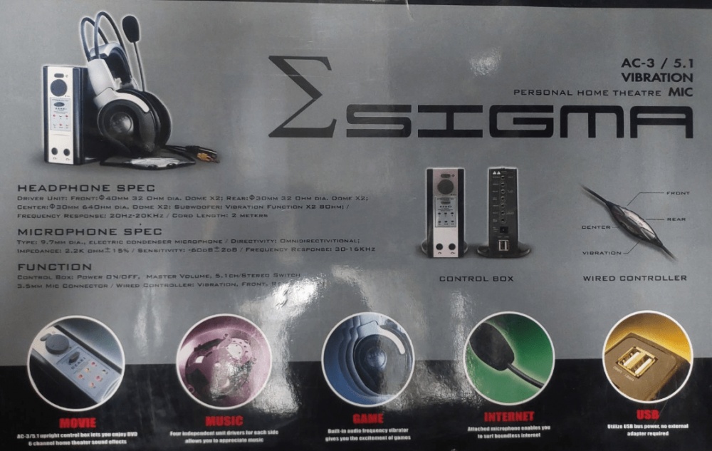 Ακουστικά Ozaki Sigma AC-3 Hometheater 5.1 με τεχνολογία δόνησης