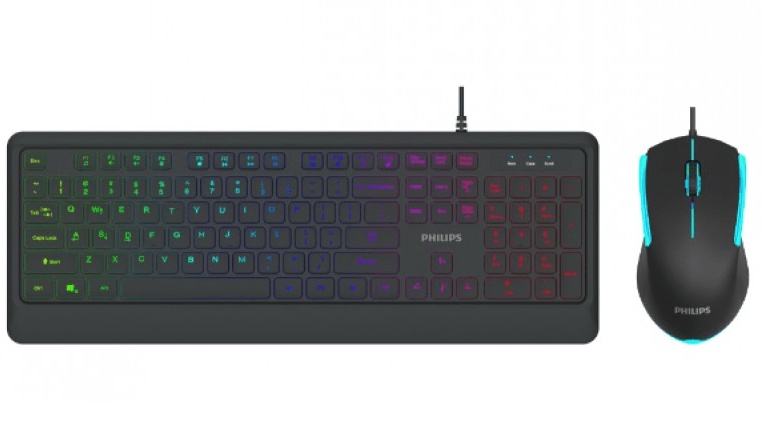 PHILIPS Wired Mouse & Keyboard Set (SPT8274) (1200dpi, Black)
