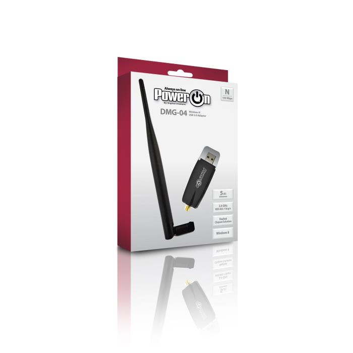 Power On Usb WiFi Adaptor with Antenna DMG-04
