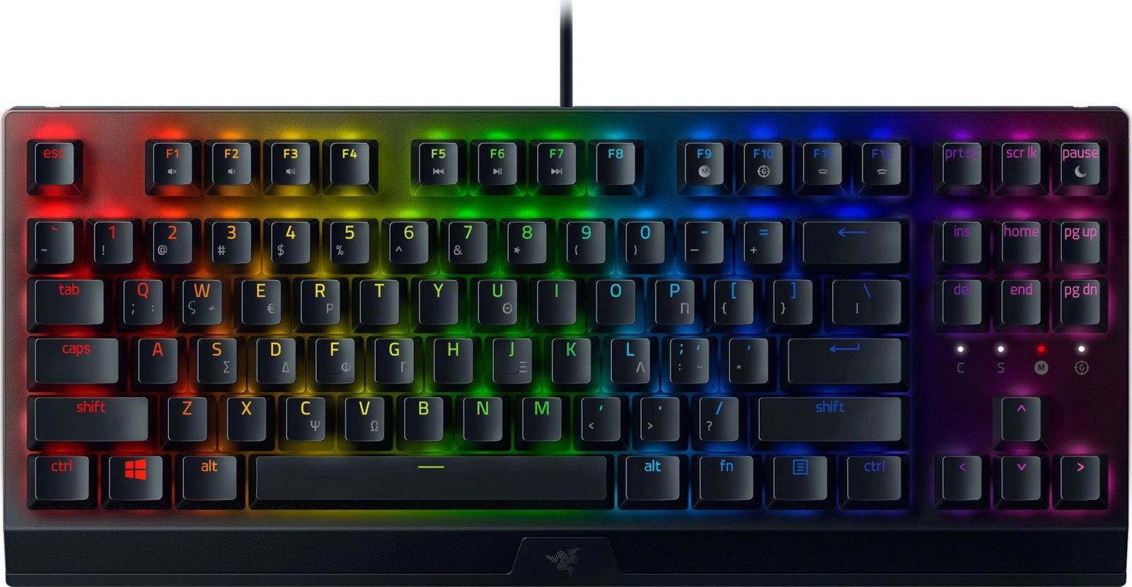 Razer BlackWidow V3 TKL Gaming Tenkeyless Mechanical Keyboard with Razer Green switches and RGB lighting (Greek)