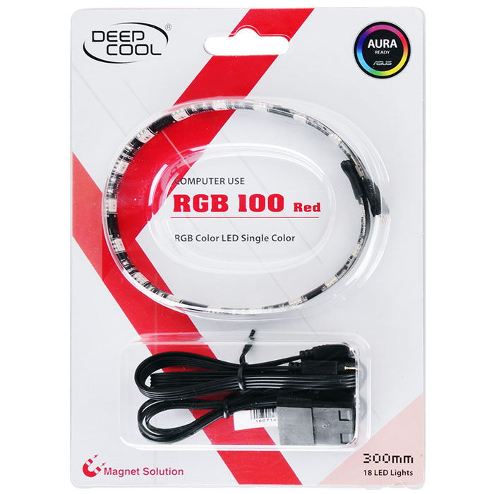 Ταινία Κόκκινου RGB LED με Μαγνήτη για Κουτιά Υπολογιστών DeepCool DP-LED-RGB100RD