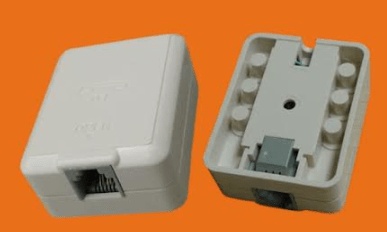 Telephone wall box for RJ11 female Gray