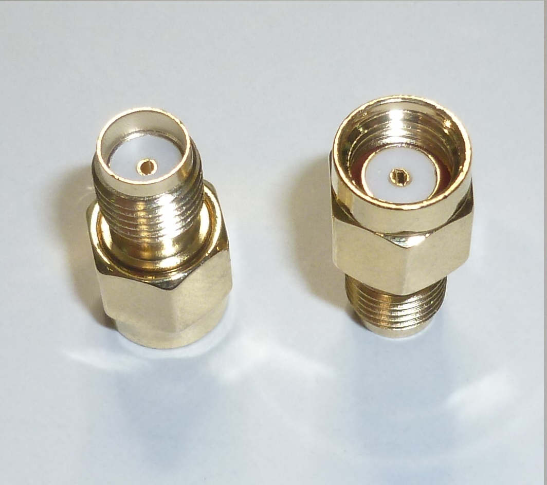 RP-SMA Male to SMA Female Coaxial Straight Adapter (no Center Pin) (OEM) (BULK)