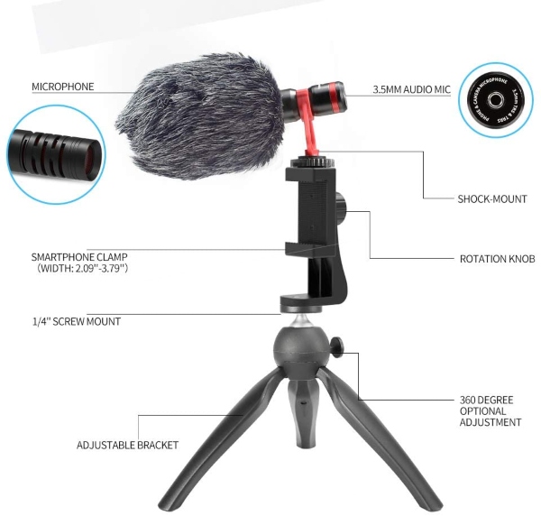 Samtian Video Microphone for Video Blogging & Vlogging (OEM)