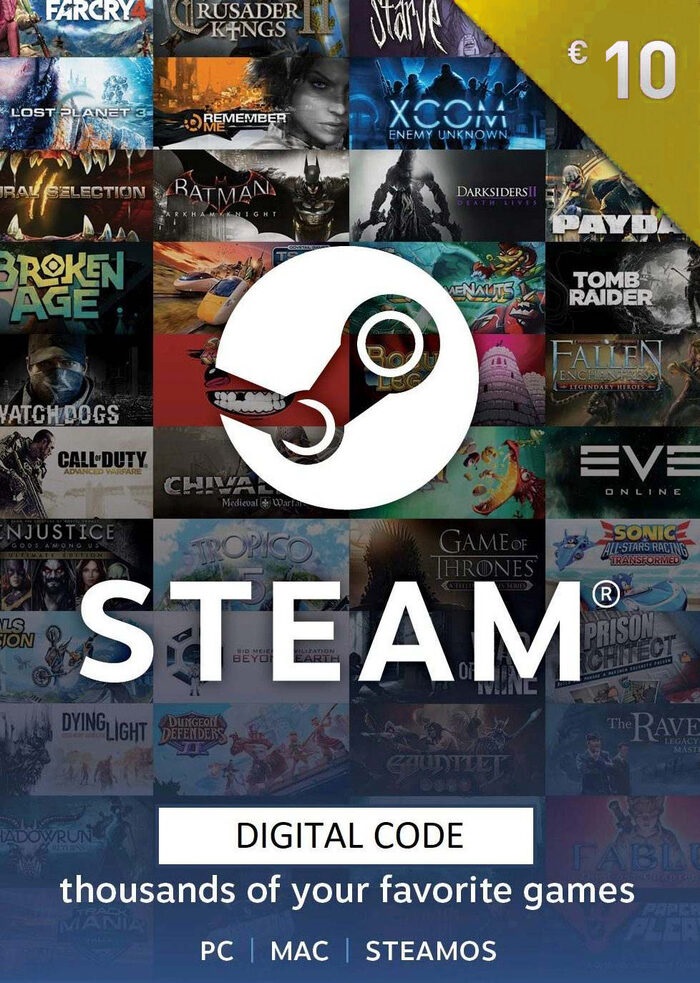Steam Wallet Gift Card - 10 EUR Steam Key