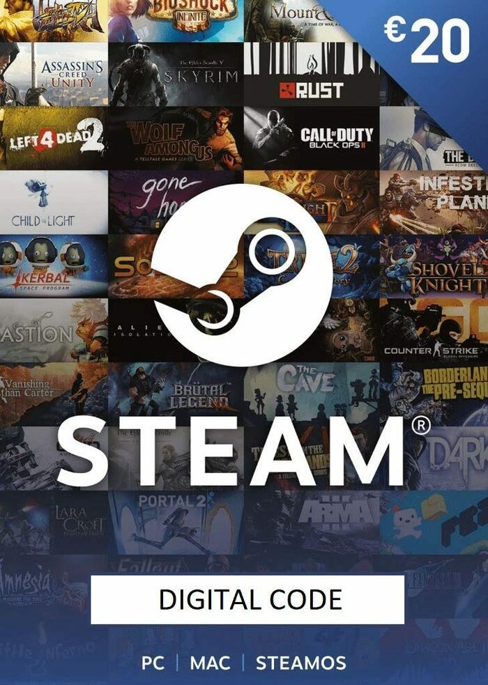 Steam Wallet Gift Card - 20 EUR Steam Key