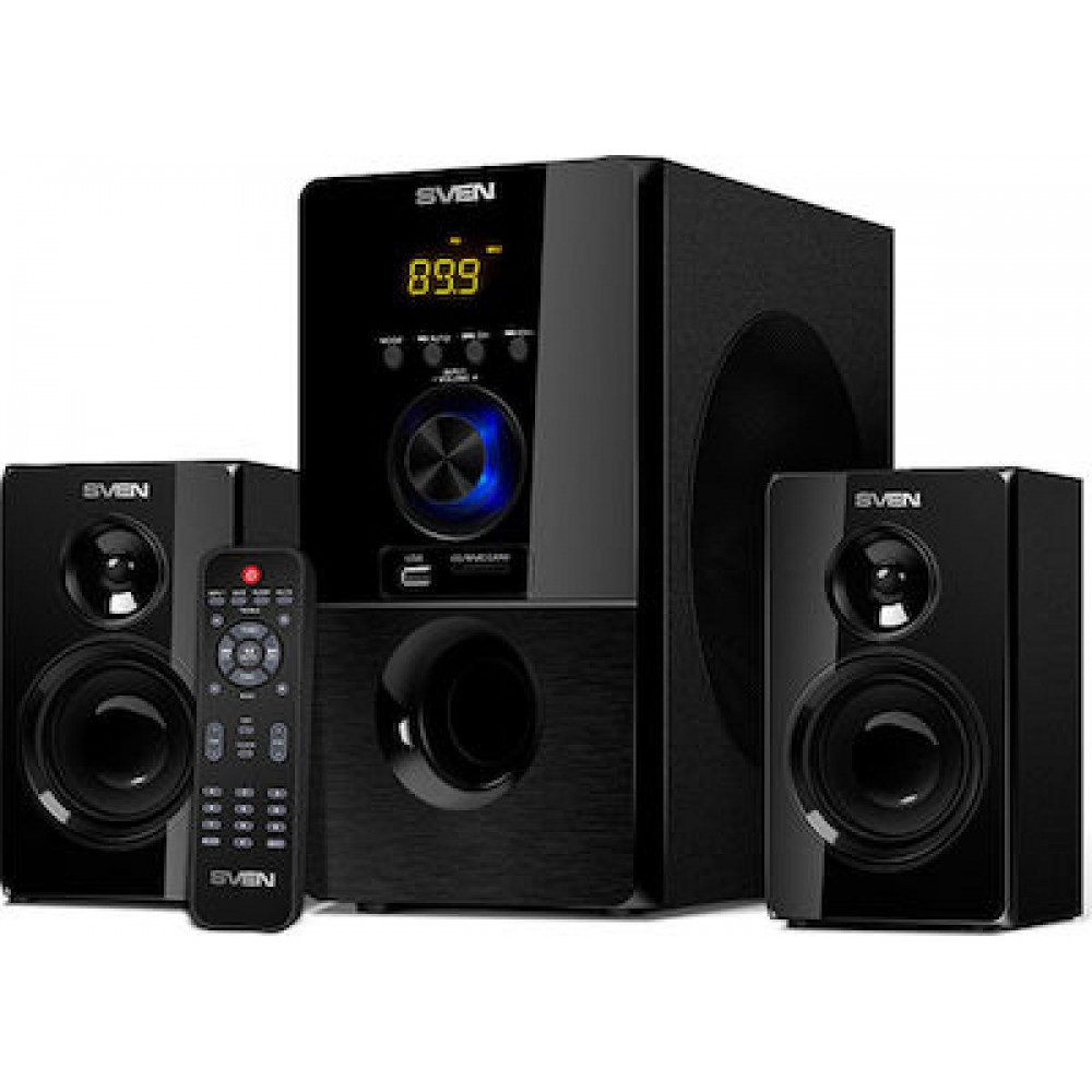SVEN MS-2050 ΗΧΟΣΥΣΤΗΜΑ 2.1 55W ΜΕ DIGITAL MEDIA PLAYER ΚΑΙ BLUETOOTH ΜΑΥΡΟ