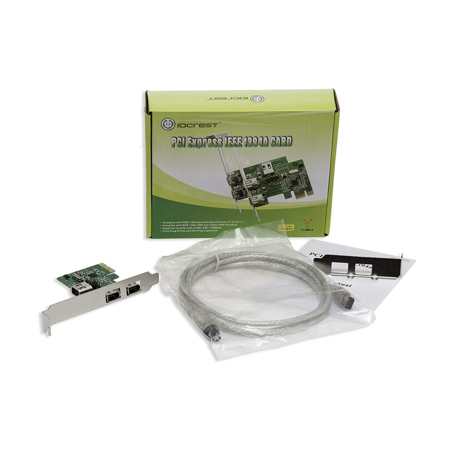 Syba 1394A PCIe x1 3-Port FireWire Card with Low Profile Bracket (VIA Chipset)