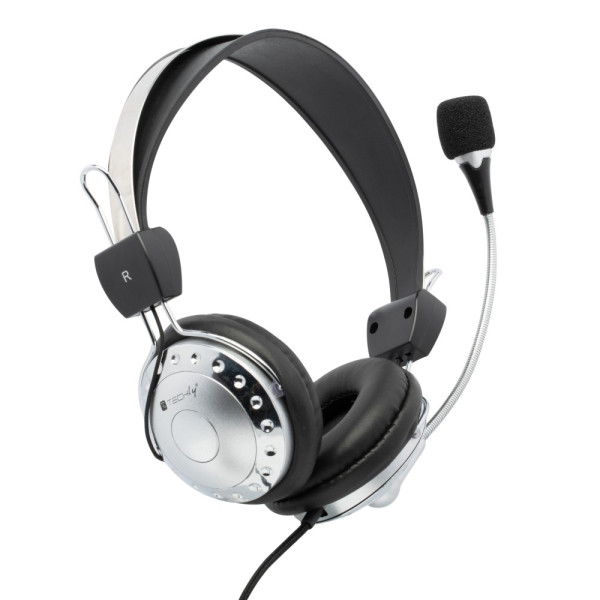Techly ICC-SH-517TY Στερεοφωνικά ακουστικά με μικρόφωνο και έλεγχο έντασης