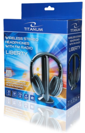 Titanum Liberty Ασύρματα Ακουστικά με Ενσωματωμένο Μικρόφωνο και Ραδιόφωνο Μαύρο TH110