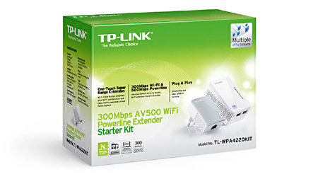 TP-LINK 300Mbps AV500 WiFi Powerline Extender Kit TL-WPA4220KIT