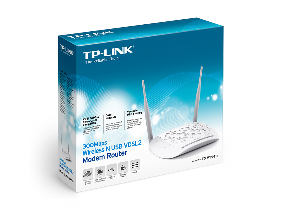 TP-LINK Wireless N USB VDSL2 Modem Router 300Mbps TD-W9970