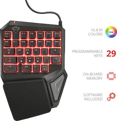 Trust GXT 888 Assa Single-Handed Keyboard