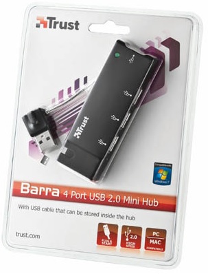 Trust μικρού μεγέθους USB 2 Hub με 4 θύρες (15005)