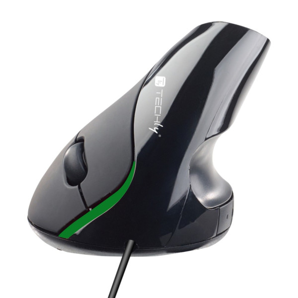 Ergonomic vertical mouse Black USB Techly IM 1000-VM