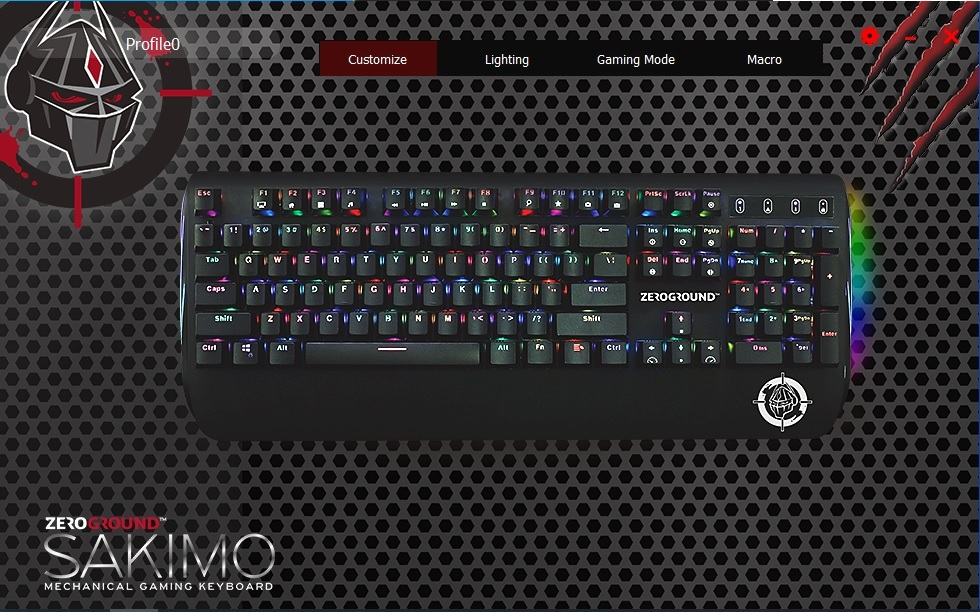 Ενσύρματο Gaming Μηχανικό Πληκτρολόγιο ZEROGROUND KB-2700G Sakimo