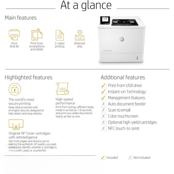Refurbished HP Laserjet Enterprise M607dn Printer