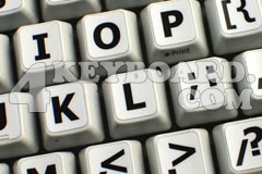 Άσπρα Αυτοκόλλητα με Μαύρους Αγγλικούς Χαρακτήρες (Κεφαλαία) για Mac (OEM)